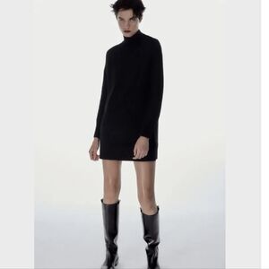 Zara Wide Sleeve Turtleneck Sweater Mini Dress
